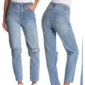 Distressed mom jeans